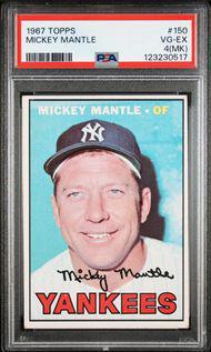1967 Topps 150 Mickey Mantle PSA 4 VG-EX (MK) Pen on Back