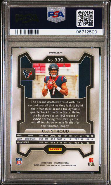 2023 Prizm #339 CJ Stroud Red/White/Blue RC PSA 10