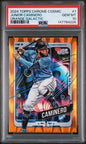 2024 Topps Chrome Cosmic #1 Junior Caminero Orange Raywave Rookie 23/25 Rookie PSA 10